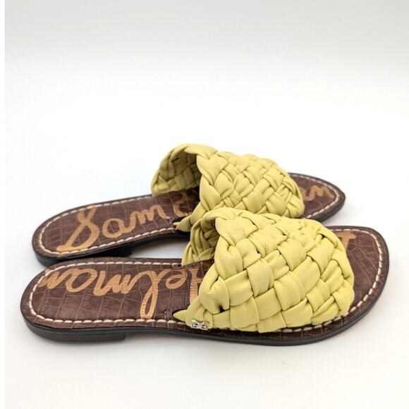 Sam Edelman Griffin Women's Flat Sandal Open Toe Modern Yellow Size US7M EU37 - Picture 4 of 9